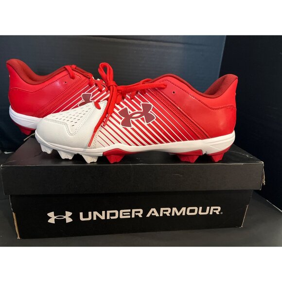 Under Amour Lead Off Low RM Baseball Cleats Red SZ 12 NEW In BOX - Picture 1 of 8